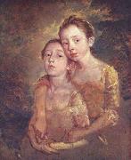Thomas Gainsborough Two Daughters with a Cat France oil painting artist